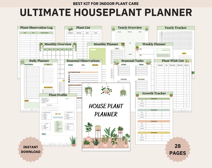 Plant Care Tracker PRINTABLE / Houseplant Care Log / Indoor Plant Care ...