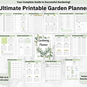 Gardening Planner Printable, Garden Planning, Plant Planner, Garden Journal, Garden Organizer, Plants Tracker, Gardening Logbook, PDF