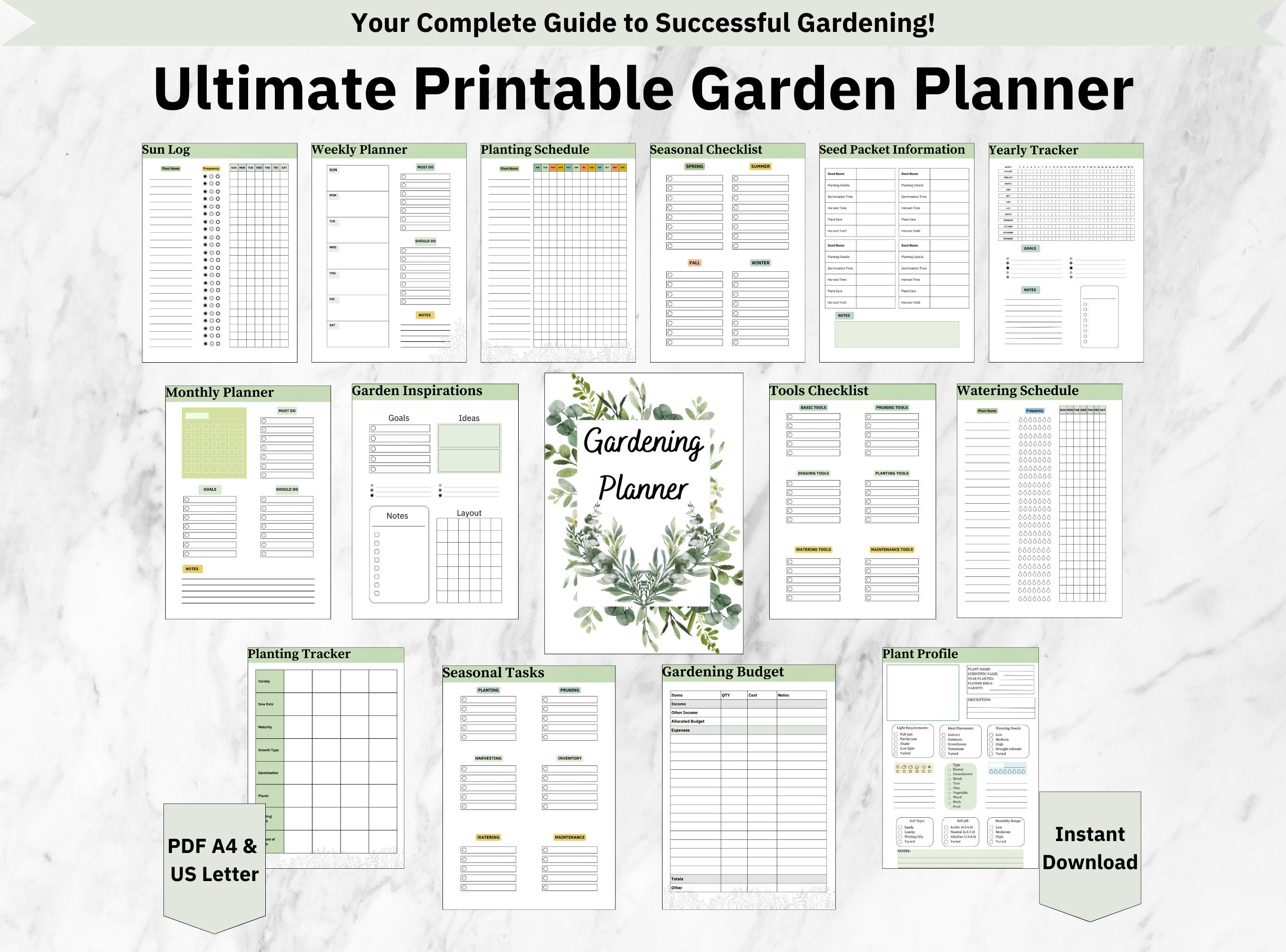 Garden Planner and Log Book: Monthly Gardening Organizer