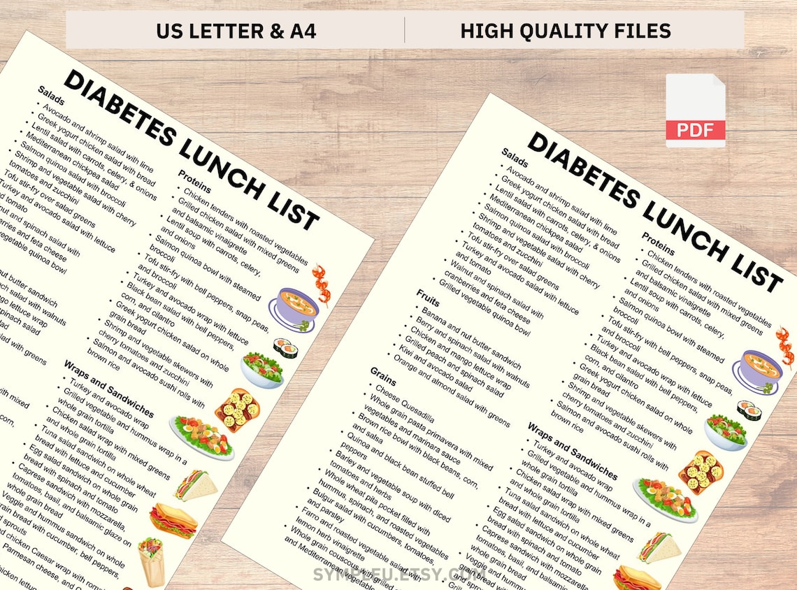 Diabetic Lunch List, Diabetes Lunch Ideas, Diabetes Food List, Diabetic