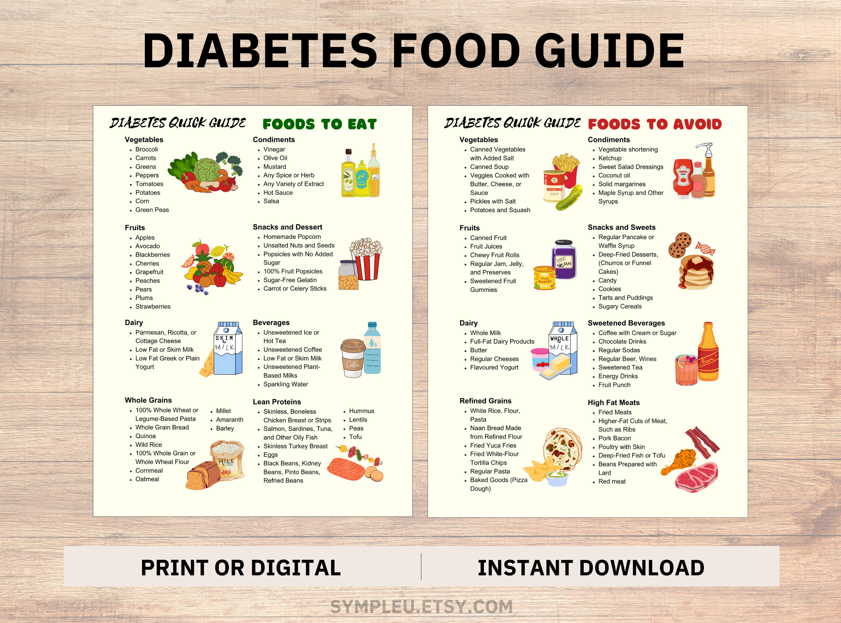 diabetes-food-list-diabetic-food-chart-diabetic-diet-sheet-etsy