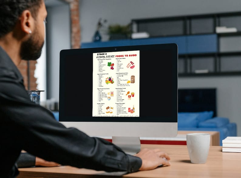 Stage 4 Kidney Disease Food List, Kidney Friendly Food List, Renal Diet, Kidney Disease Diet Foods Chart for Meal Plan, Kidney Diet Foods