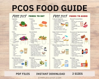 Lista de alimentos para el síndrome de ovario poliquístico (SOP), plan de alimentación, tabla de alimentos para el síndrome de ovario poliquístico, hormonas, pérdida de peso y comidas equilibradas, lista de la compra.