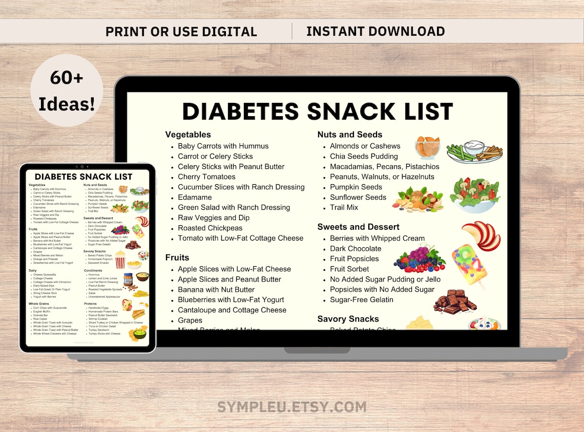 Diabetic Snacks List, Diabetes Snack Ideas, Diabetes Food List