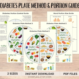 Diabetes Plate Method, Hand Portion Size Guide, Diabetic Food List Portion Control, Diabetic Meal Plan, Diabetic Food Chart, Portion Plates