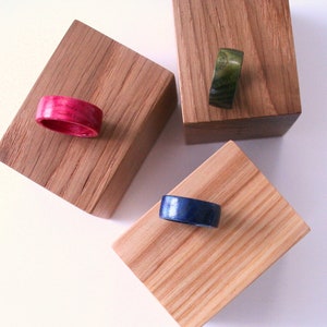 Natural wooden color ring. Unique Wooden Ring Band. Unique wood jewelry gift.