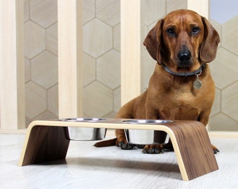 Personalized Pet feeding stand. Elevated feeder for small and medium size dogs or cats.