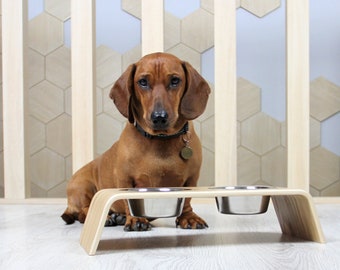 Personalized feeding stand Wooden bowl stand Wood Pet Bowl Stand. Raised pet stand - Pet gifts