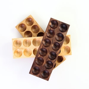 Egg holder Farmhouse decor kitchen egg storage. Wooden fresh egg holder.