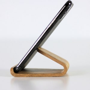 Phone holder Wood phone stand. Office desk decor Business gift. Wood phone stand. image 2