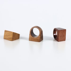 Natural wooden ring Minimalist wood ring band Stephen. Unique wood ring image 1