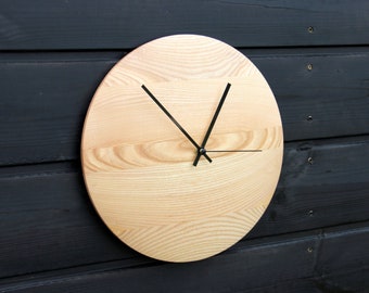 Wall clock Unique design wood wall clock Modern clock. Silent non-ticking wood clock.