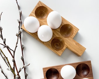 Porte-oeufs en bois Décor en bois de ferme Plateau pour les oeufs. Plateau à oeufs en bois.