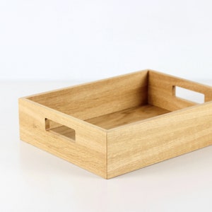 Wood serving tray Organizer tray Kitchen decor. Organizer box with handles. image 5