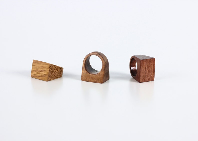 Natural wooden ring Minimalist wood ring band Stephen. Unique wood ring image 1
