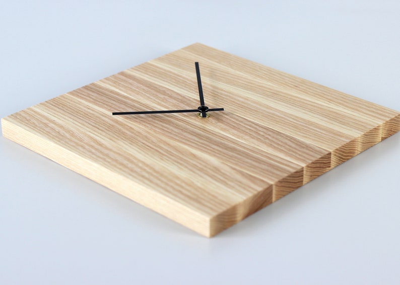 Minimalist wall clock. Modern wood clock. Light wood wall Hanging. Trendy home decor wall clock image 8