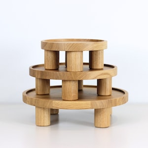 Eiche Holz Etagere, Rustikale Etagere für Pflanzen