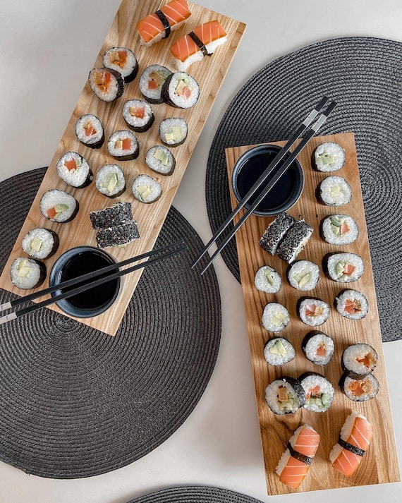 Wooden Sushi Serving Board. Handmade Japanese Style Charcuterie