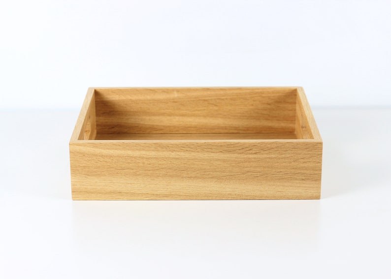 Wood serving tray Organizer tray Kitchen decor. Organizer box with handles. image 9