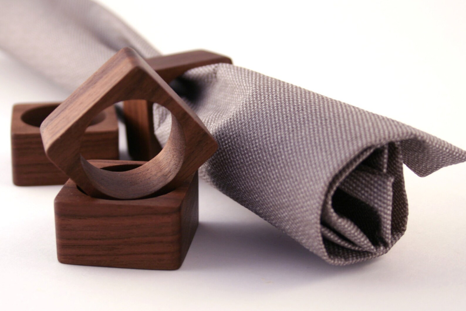 Walnut Wood Napkin Rings. Set of 4 Napkin Rings. Wedding Etsy