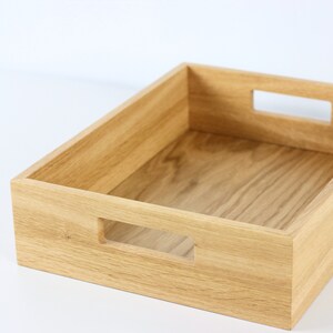 Wood serving tray Organizer tray Kitchen decor. Organizer box with handles. image 10