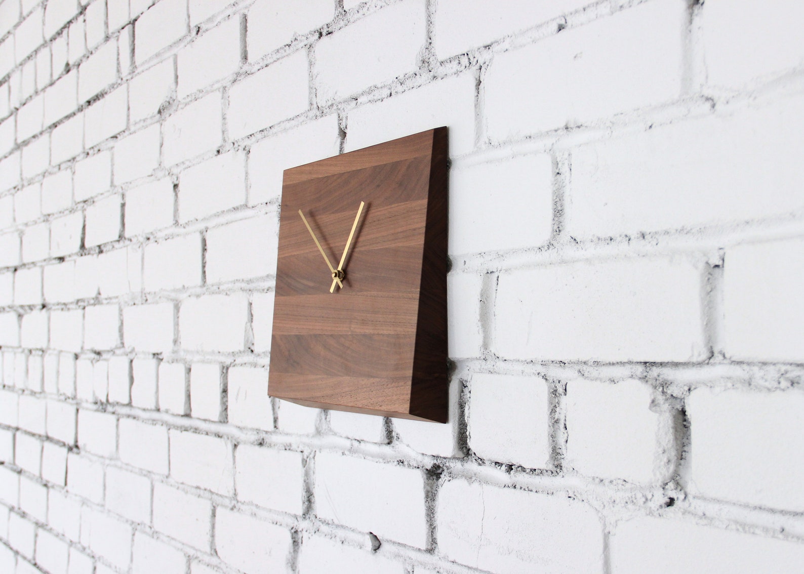 Walnut Wood Wall Clock. Wooden Wall Clock. Etsy