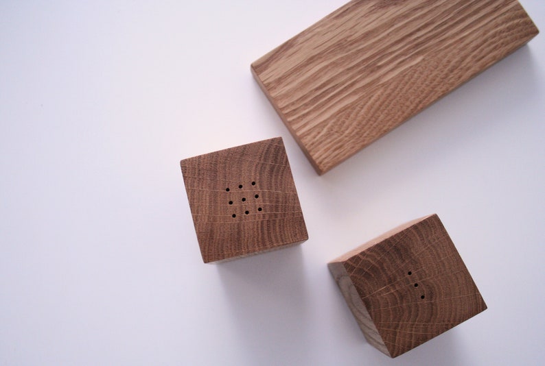 Oak Wood Salt and Pepper Shakers. Wooden Salt and Pepper Etsy UK