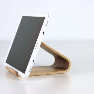 Wood Tablet Stand. Desk iPad Holder and Office Organizer