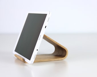 Wood Tablet Stand. Desk iPad Holder and Office Organizer