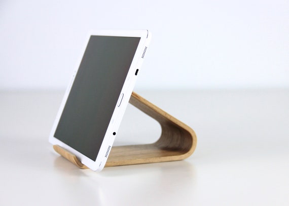 Wood Tablet Stand. Desk iPad Holder and Office Organizer