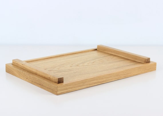 simhoa Plateau de Service en Bois avec Poignées Plateau d'Affichage Plateaux de Service Assiette Planche Ottoman 20x30cm