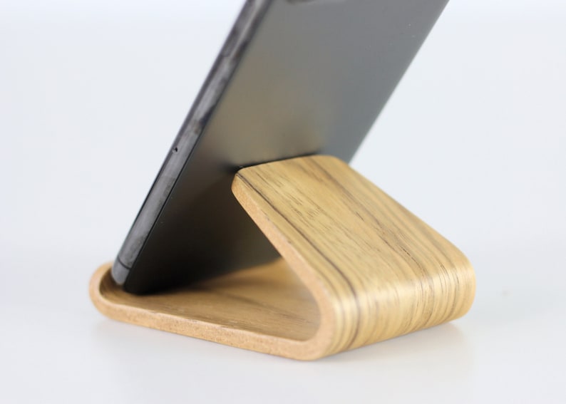 Phone holder Wood phone stand. Office desk decor Business gift. Wood phone stand. image 4