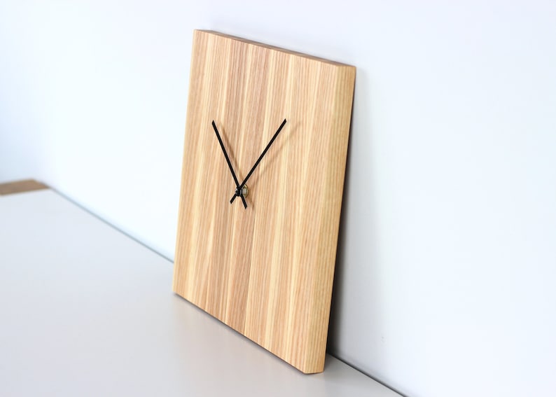 Minimalist wall clock. Modern wood clock. Light wood wall Hanging. Trendy home decor wall clock image 5