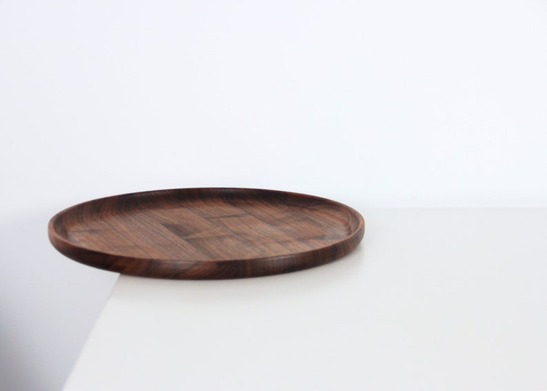 Serving platter Decorative plate. Home decor serving tray Walnut wood table decor. image 8