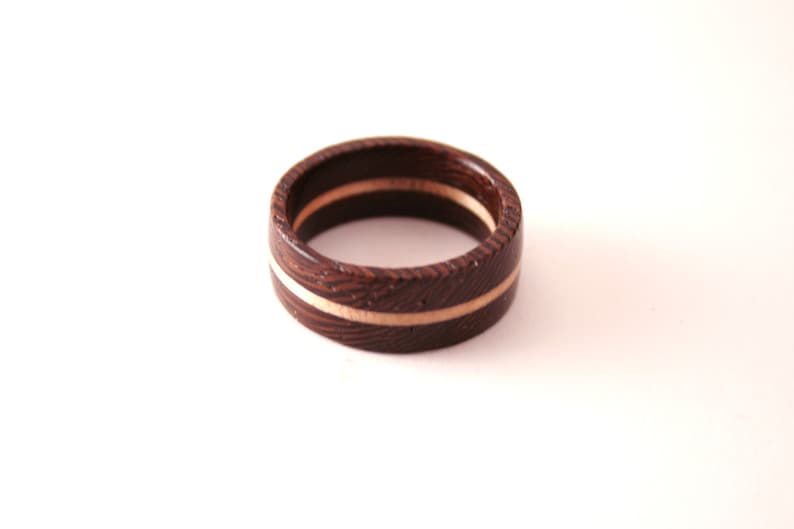 Minimalist wood ring Unique Wood Ring Band. Unique jewelry gift Wide wood ring. image 6