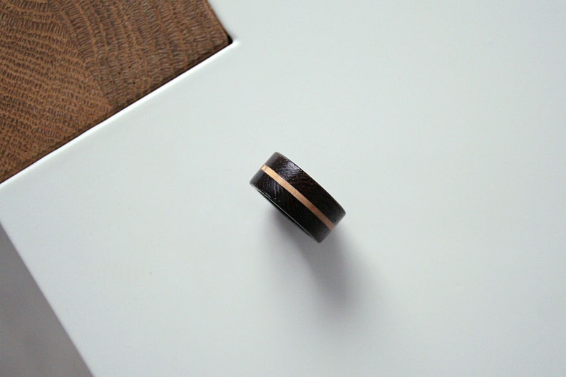 Minimalist wood ring Unique Wood Ring Band. Unique jewelry gift Wide wood ring. image 1