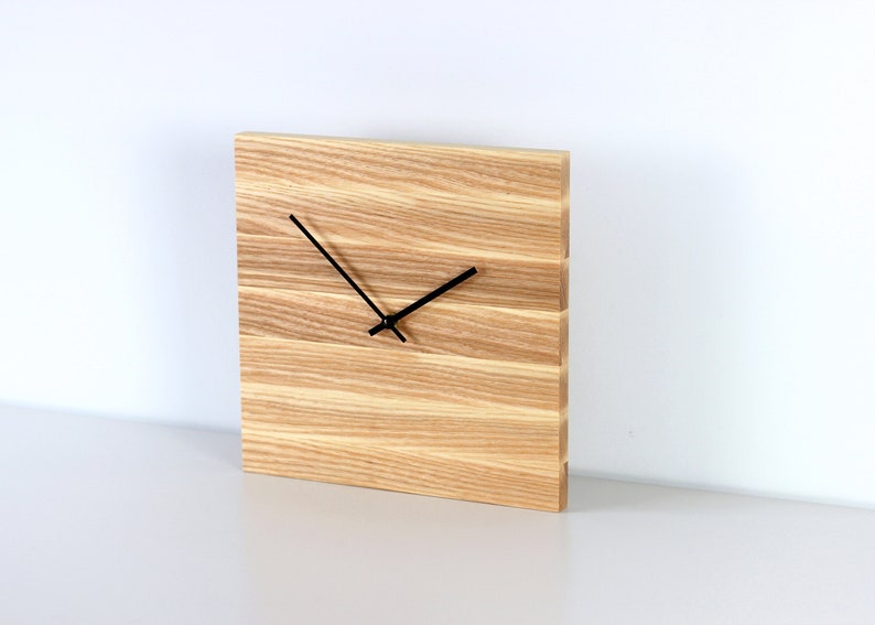 Minimalist wall clock. Modern wood clock. Light wood wall Hanging. Trendy home decor wall clock image 10