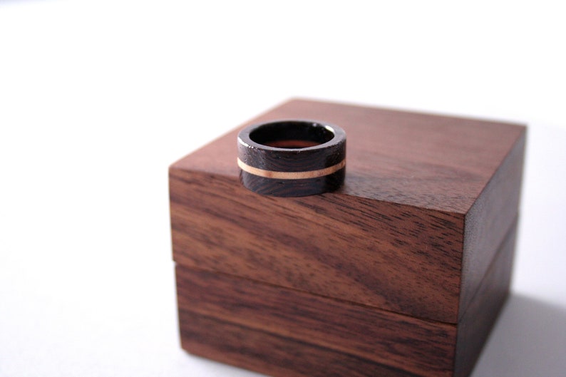 Minimalist wood ring Unique Wood Ring Band. Unique jewelry gift Wide wood ring. image 4