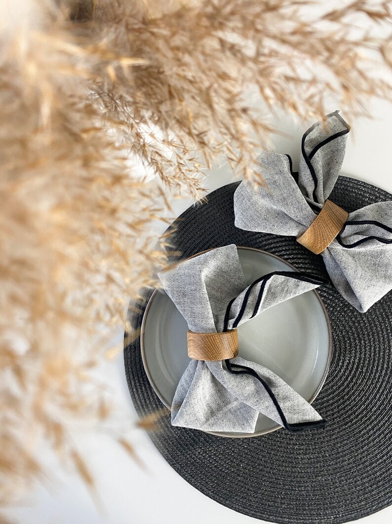 Oak Wood Napkin Rings. Set of 4 Napkin Rings. Wedding Napkin Etsy