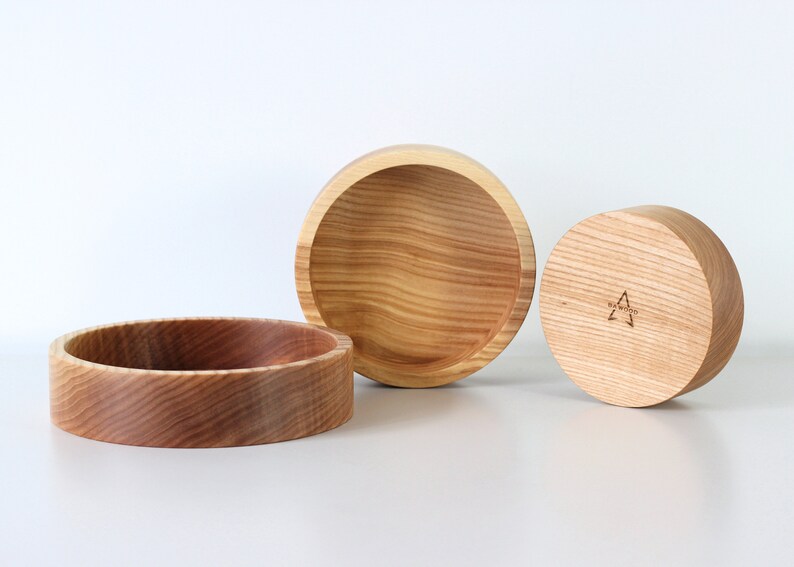 Wood bowl set of 3 wooden bowls. Decorative bowl. image 5