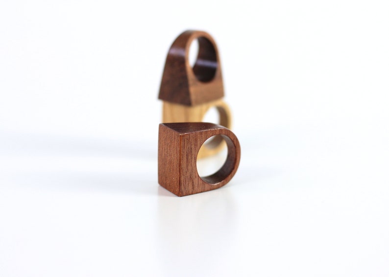 Natural wooden ring Minimalist wood ring band Stephen. Unique wood ring image 10