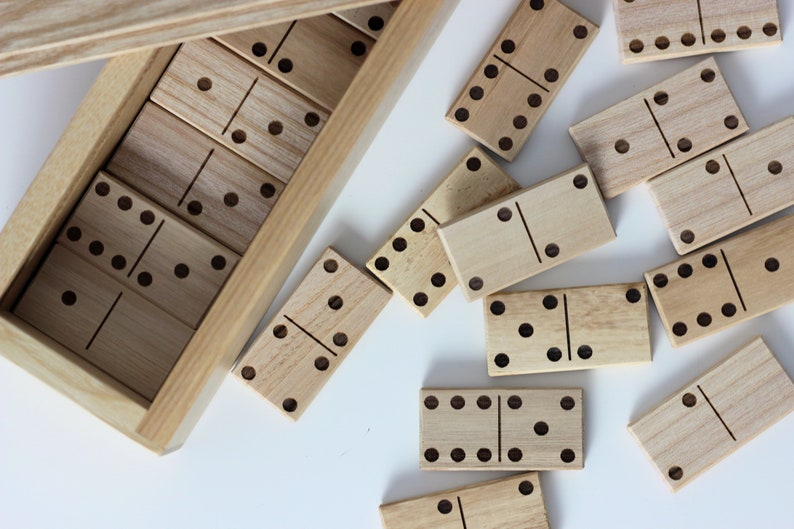 Wooden Dominoes. Domino set. Personalized wood dominoes. image 7