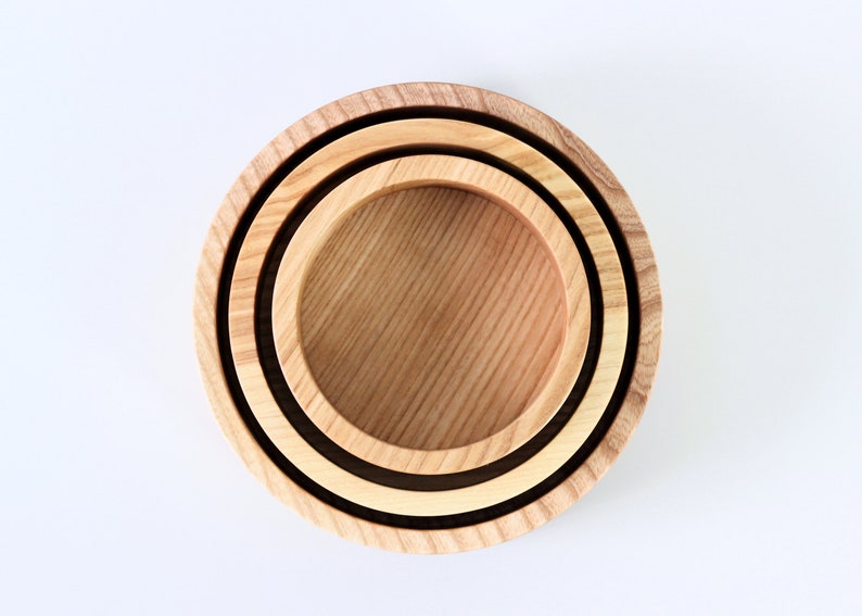 Wood bowl set of 3 wooden bowls. Decorative bowl. image 7