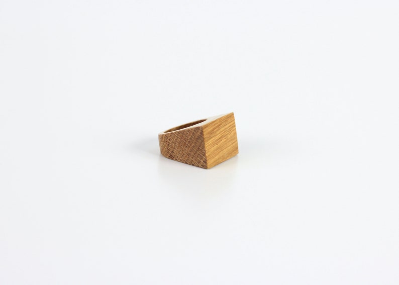 Natural wooden ring Minimalist wood ring band Stephen. Unique wood ring Oak wood