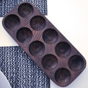 Egg holder. End Grain Wooden egg tray. Farmhouse decor. image 1