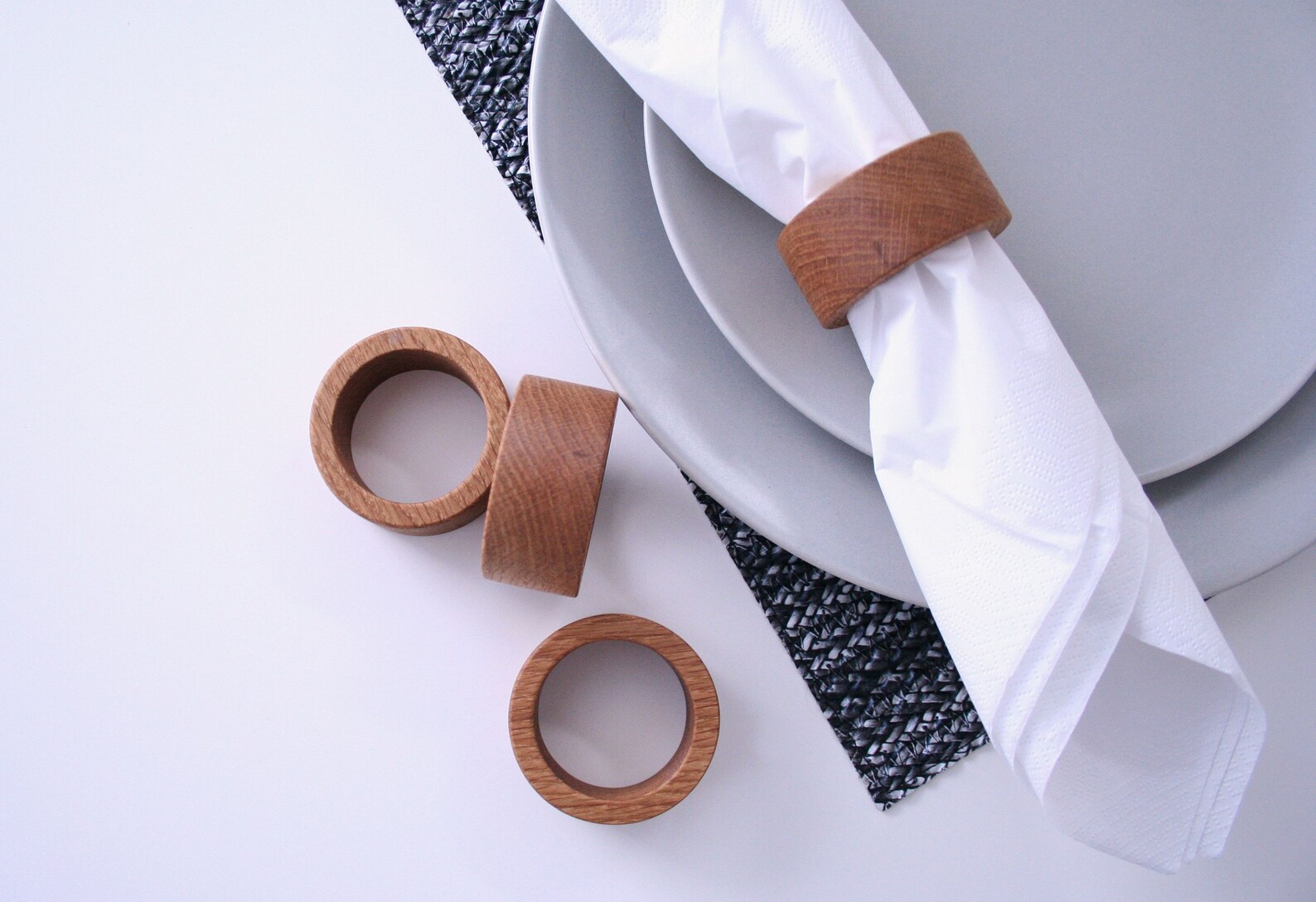 Oak Wood Napkin Rings. Set of 4 Napkin Rings. Wedding Napkin Etsy