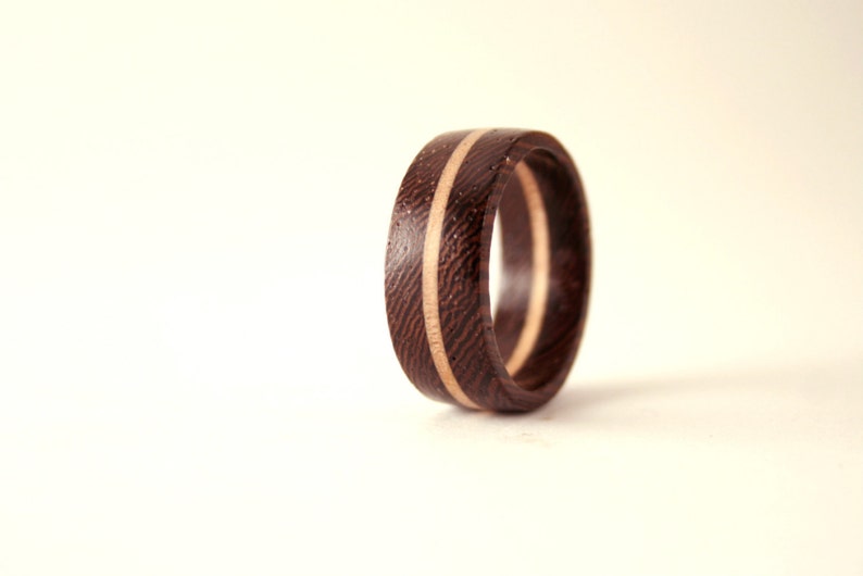 Minimalist wood ring Unique Wood Ring Band. Unique jewelry gift Wide wood ring. image 7