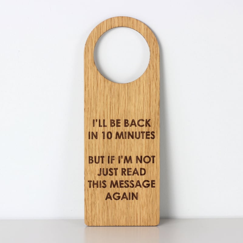 Back in Minutes Sign - Etsy