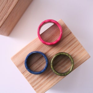 Natural wooden color ring. Unique Wooden Ring Band. Unique wood jewelry gift. image 5