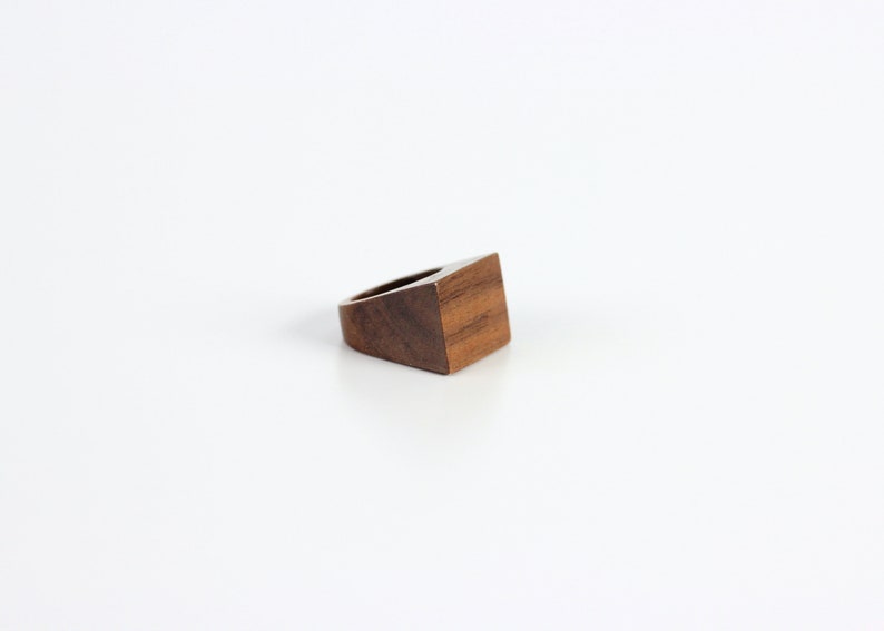 Natural wooden ring Minimalist wood ring band Stephen. Unique wood ring Walnut wood